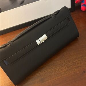 Black Clutch with silver hardware